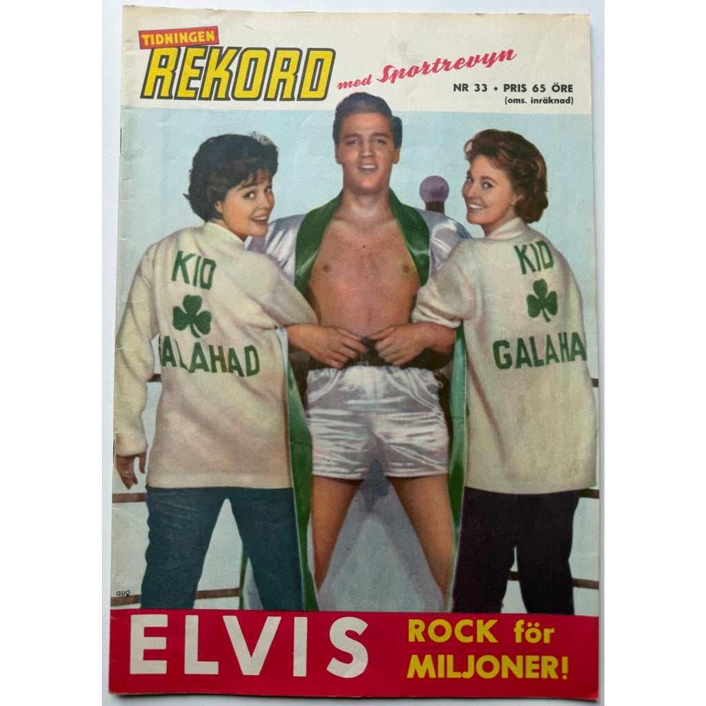 1963 Swedish Rekord Journal Elvis Presley Magazine Kid Galahad The King TCB EP