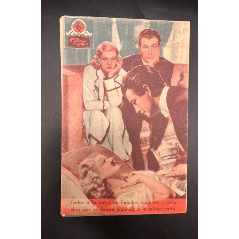 RARE 1937 Mexican Jean Harlow Movie Herald Personal Property Robert Taylor, Platinum Blonde, Dinner at Eight, Saratoga, Public Enemy