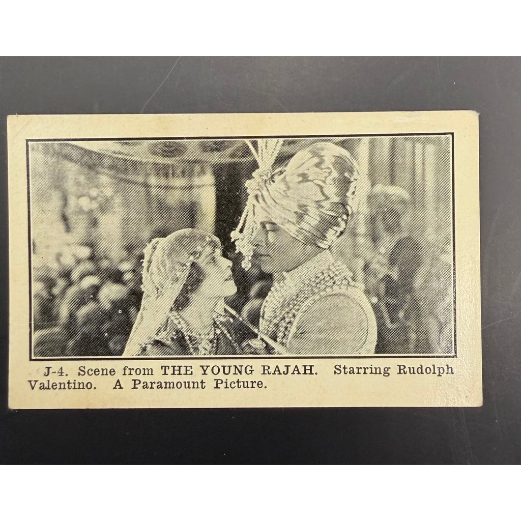 SUPER RARE Canadian 1924 Rudolph Valentino Telfer Biscuit Card The Young Rajah, The Sheik, Blood and Sand, Sainted Devil, Beyond the Rocks