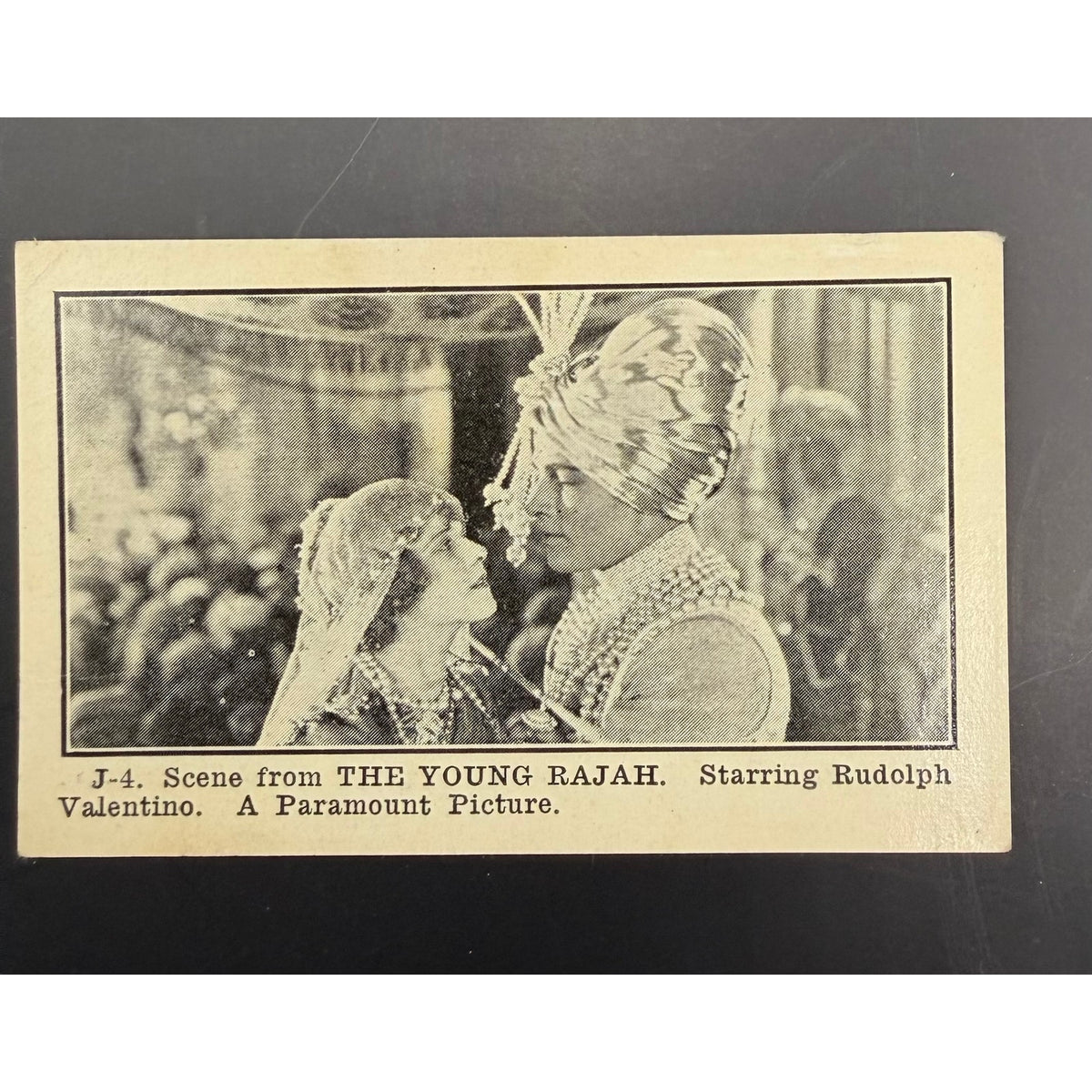 SUPER RARE Canadian 1924 Rudolph Valentino Telfer Biscuit Card The Young Rajah, The Sheik, Blood and Sand, Sainted Devil, Beyond the Rocks
