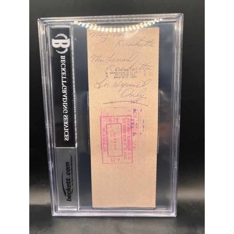 1974 Stan Musial Autographed Stan the Man, Business Check, St. Louis Cardinals, MLB, Baseball, HOF, St. Louis