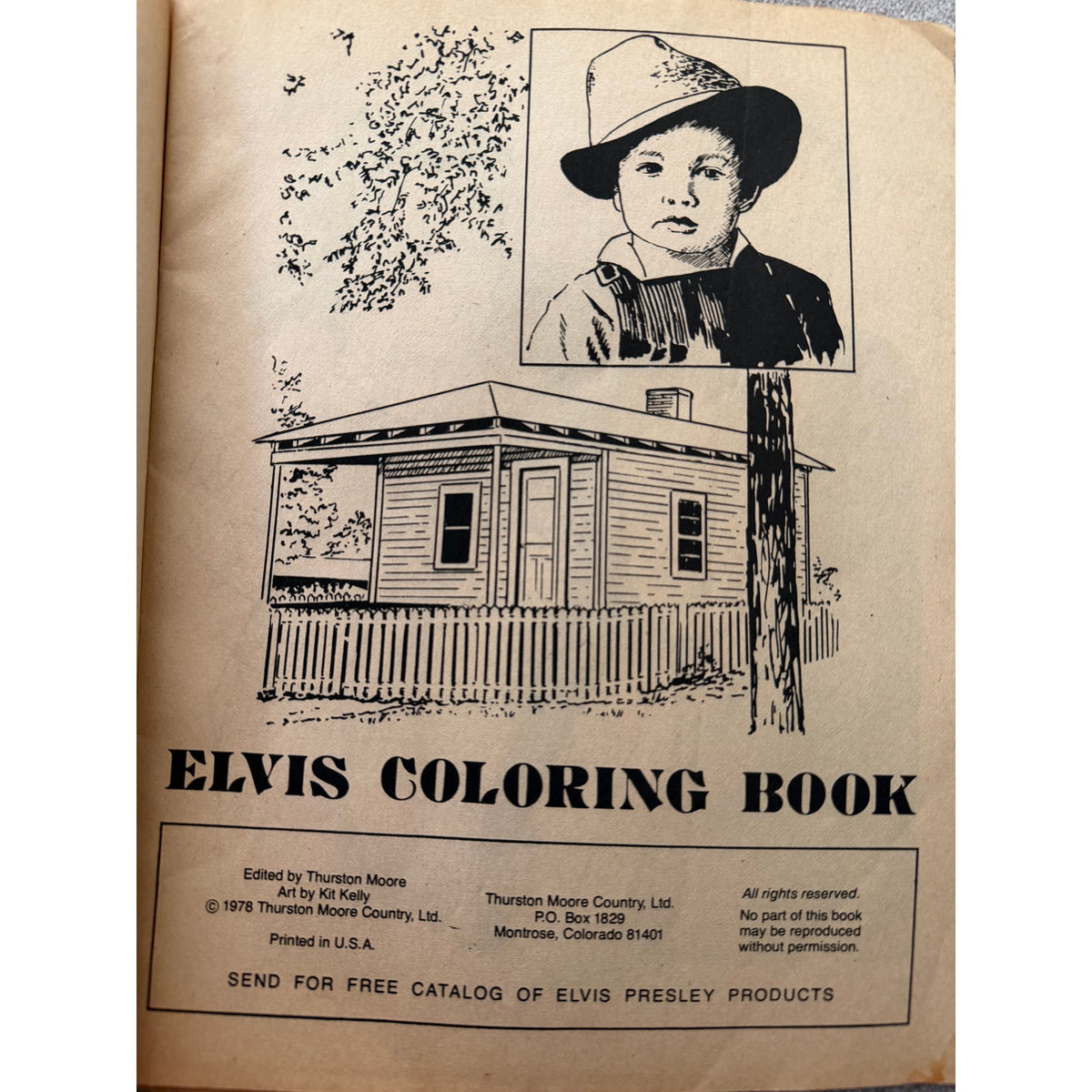 Scare 1978 Elvis Presley Coloring Book Thurston Moore Graceland, The King, TCB, King Creole, Jailhouse Rock, Suspicious Minds, Rockabilly