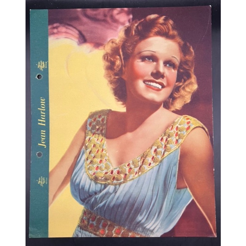 RARE Oversized 1937 Jean Harlow Photo Card MGM Personal Property Platinum Blonde, Public Enemy, Dinner at Eight, Saratoga