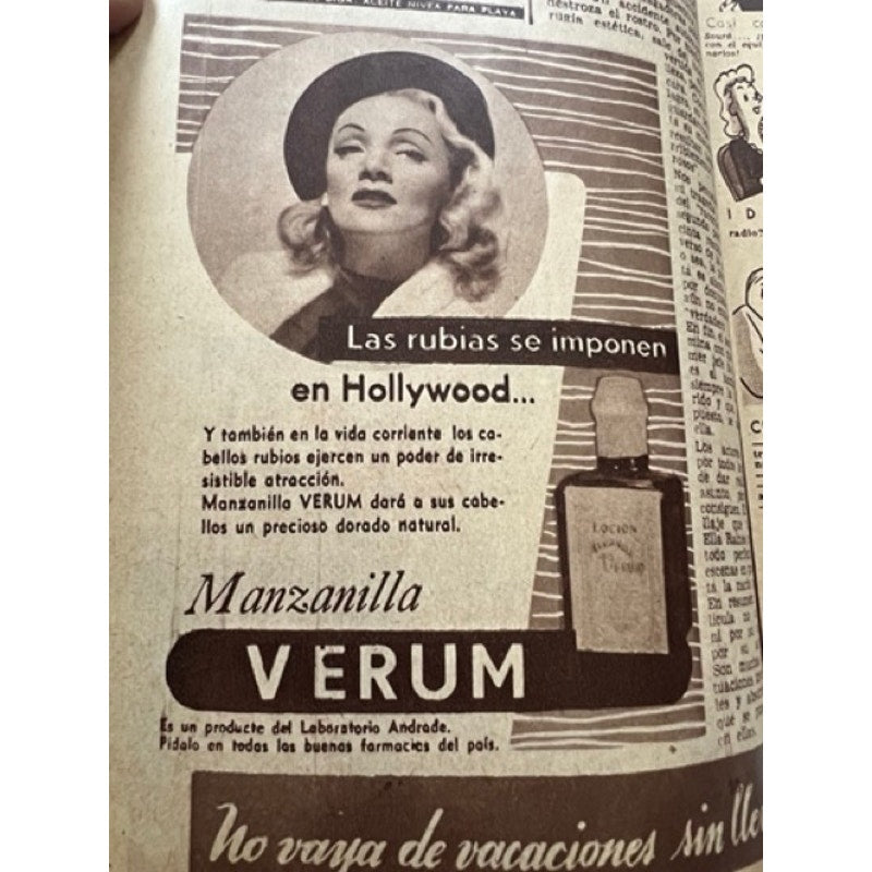 RARE Swedish Ecran 1952 Marilyn Monroe Magazine w Cat Norma Jean, Pinup, Playboy, Seven Year Itch, Some Like it Hot, Misfits, Bus Stop