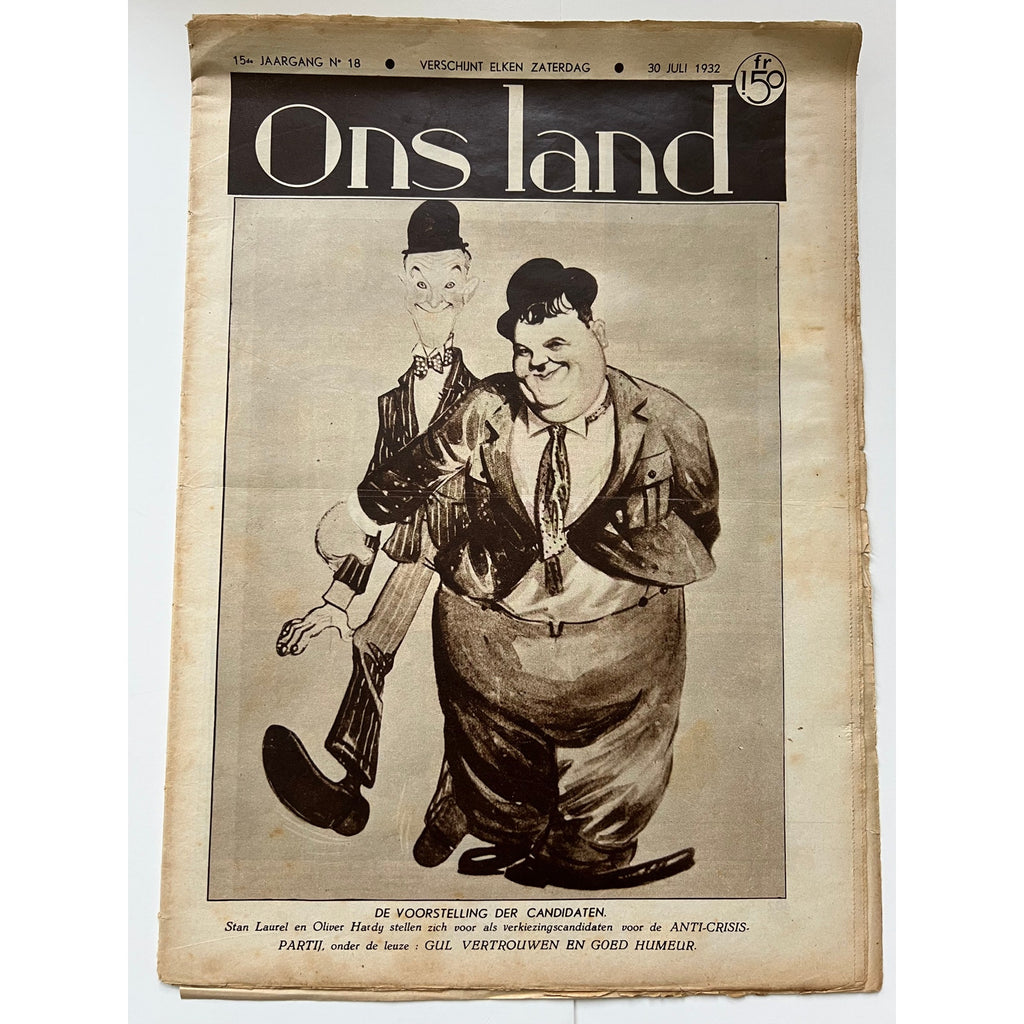 RARE Dutch 1932 Laurel and Hardy Magazine Stan Laurel Oliver Hardy, Hollywood, Bonnie Scotland, Pardon Us, Beau Hunks, Swiss Miss