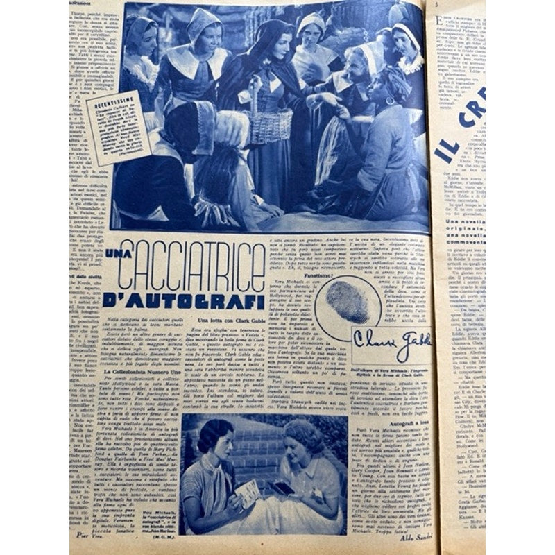 RARE Italian 1936 Clark Gable Magazine Gone with the Wind, Misfits, Saratoga, Mutiny on the Bounty, It Happened One Night Red Dust Hollywood