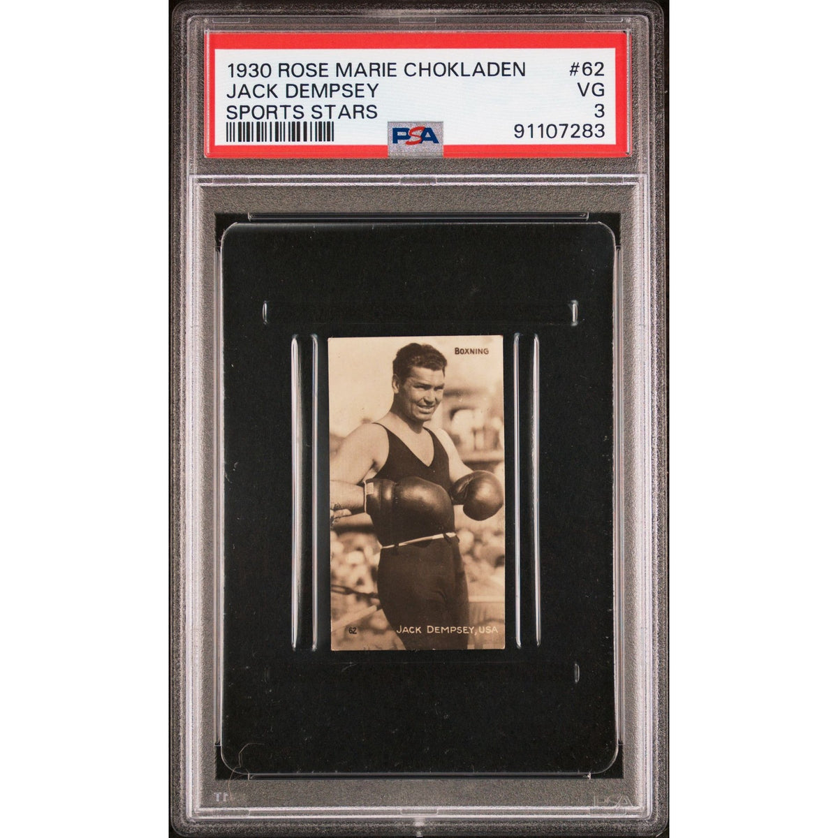 1930 Rose Marie Chokladen Jack Dempsey Card PSA 3 Manassa Mauler Heavyweight Champ, Undergraded! Boxing, Champion of the World