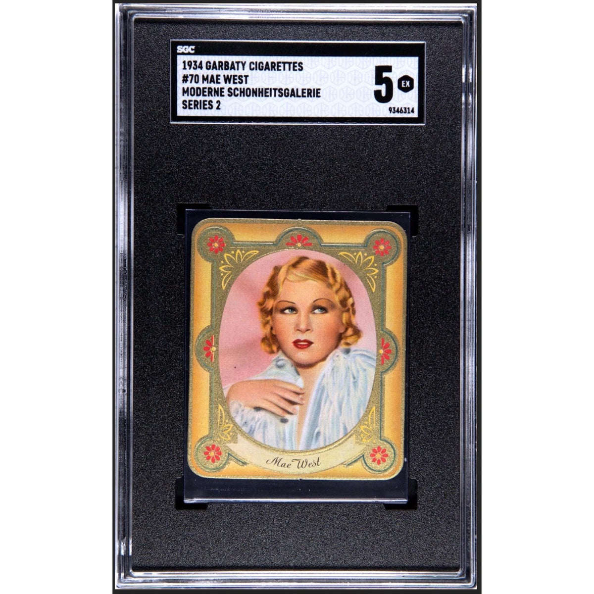 1934 Garbaty Cigarettes #70 Mae West Moderne Schonheitsgalerie Series 2 SGC 5, only Two Graded! My Little Chickadee Vintage Hollywood
