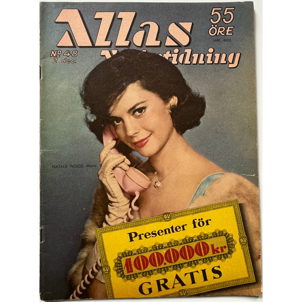 RARE Swedish 1960 Natalie Wood Magazine West Side Story, Rebel Without a Cause, The Great Race, Miracle of 34th Street, Hollywood