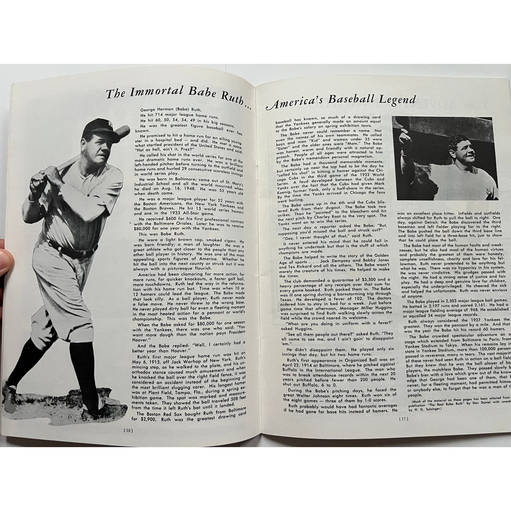 1966 Babe Ruth League World Series Magazine Bambino Sultan of Swat Program, Yankees, Dodgers, Red Sox, Braves