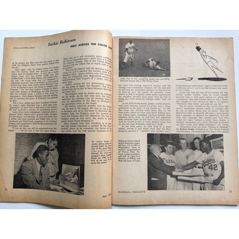 RARE Baseball 1956 Mickey Mantle Magazine New York Yankees Jackie Robinson HOF