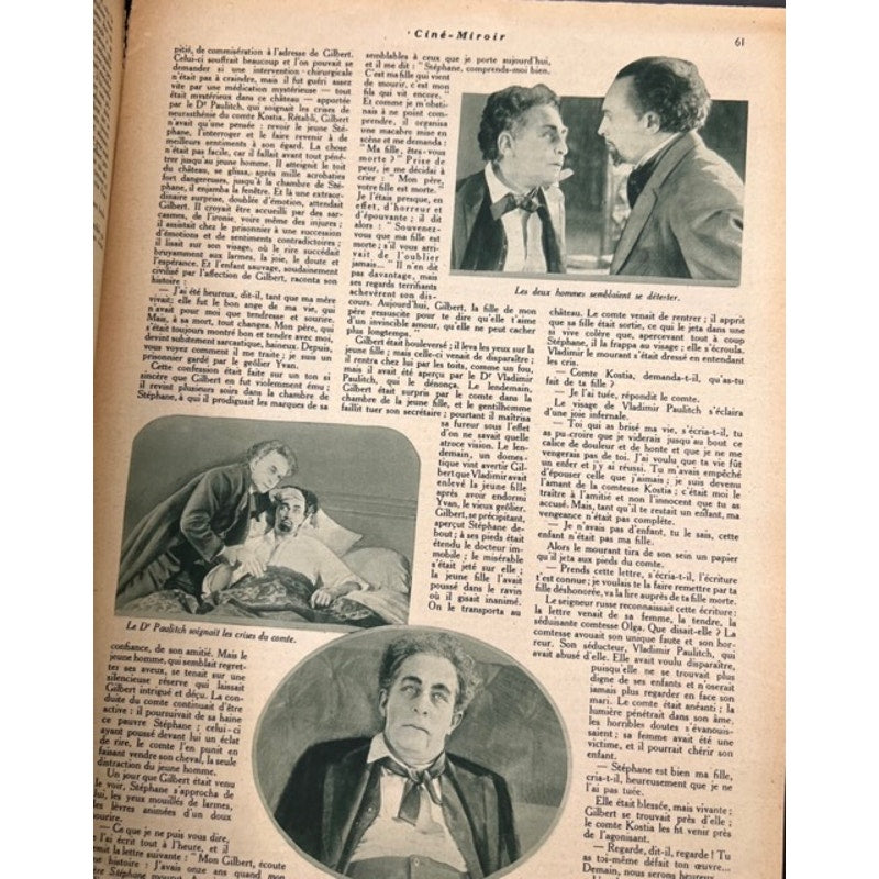 Rare 1925 French Cine Miroir Conrad Veidt Magazine Count Kostia, Dr. Caligari, The Man Who Laughs, Casablanca