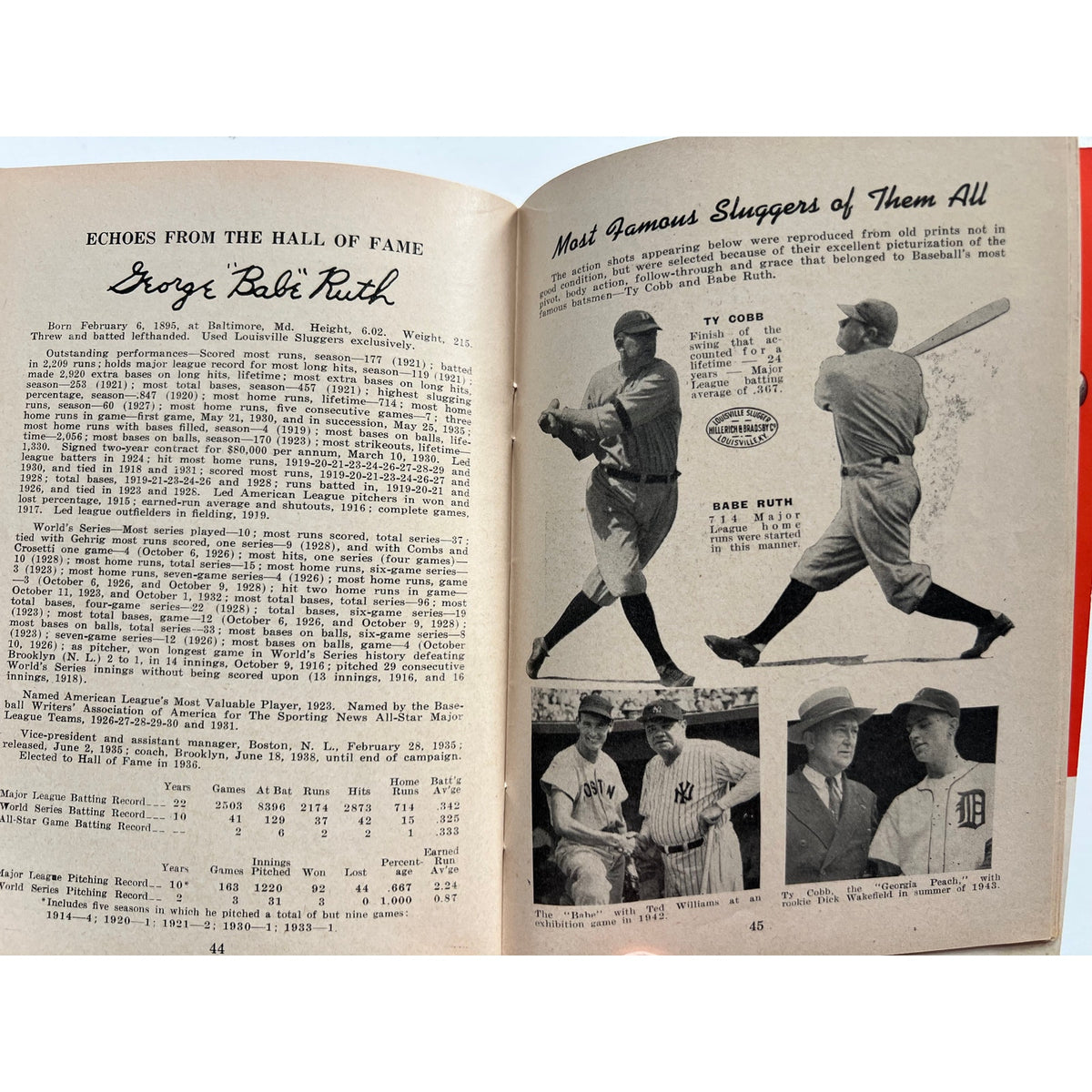 1944 Famous Slugger Year Book Stan Musial Rookie Magazine St. Louis Cardinals, Stan the Man, Babe Ruth, Ty Cobb, Louisville Slugger