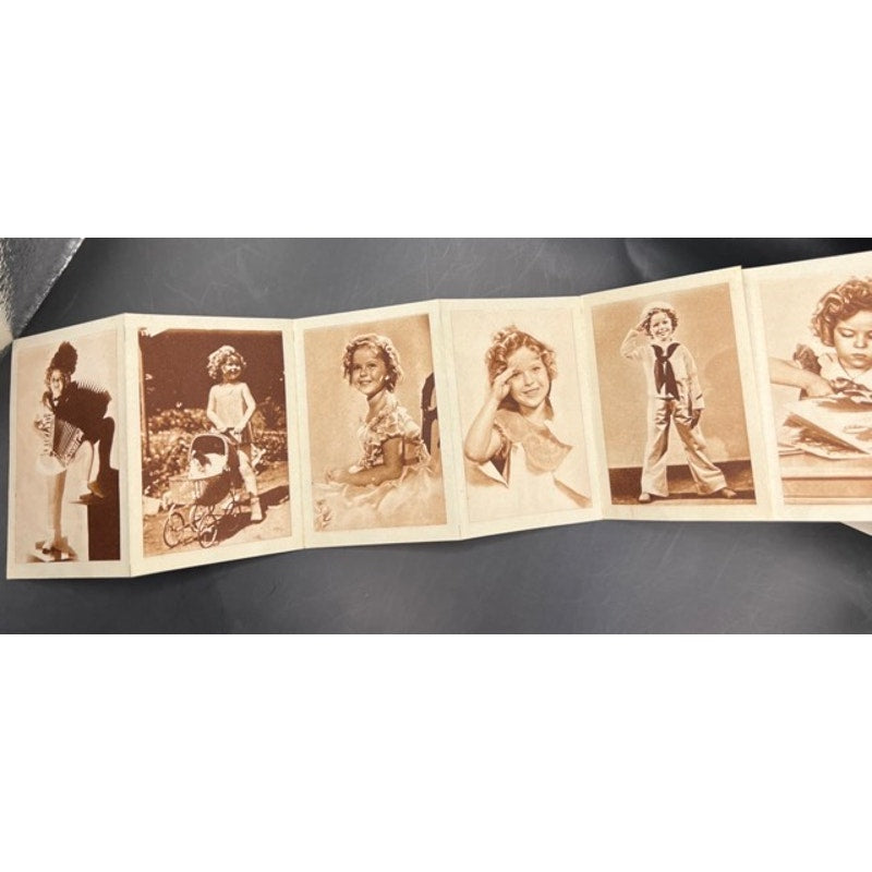 1930's Spanish Shirley Temple Photo Album Fold Out 30 Photos, Heidi, Curly Top, Little Princess, Little Colonel