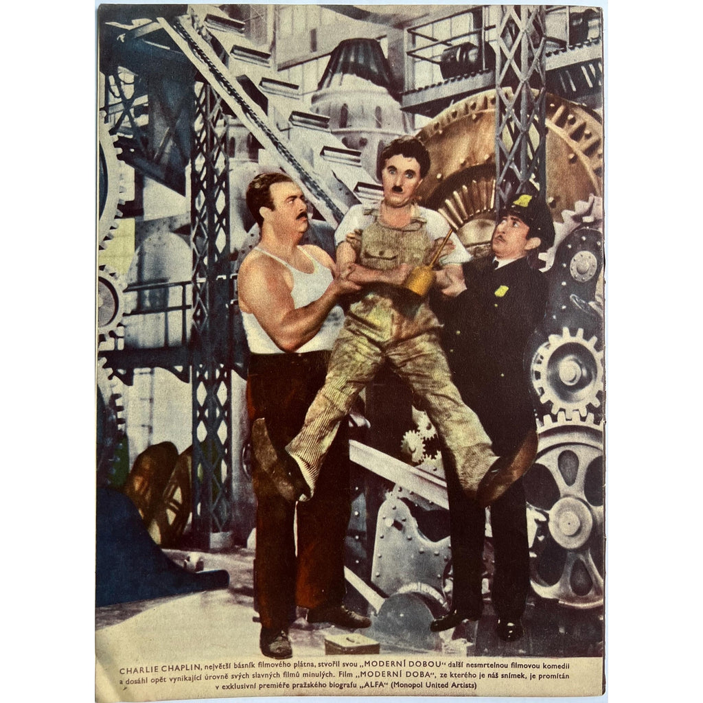 Original Rare 1936 Czech KinoRevue Charlie Chaplin Magazine Paulette Goddard City Lights Charles Chaplin Little Tramp The Kid, Gold Rush