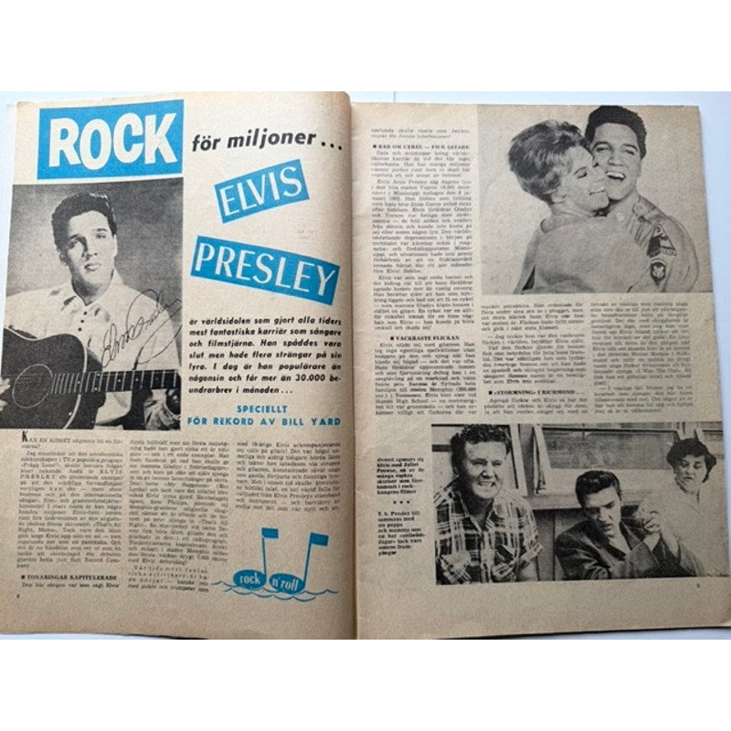 1963 Swedish Rekord Journal Elvis Presley Magazine Kid Galahad The King TCB EP