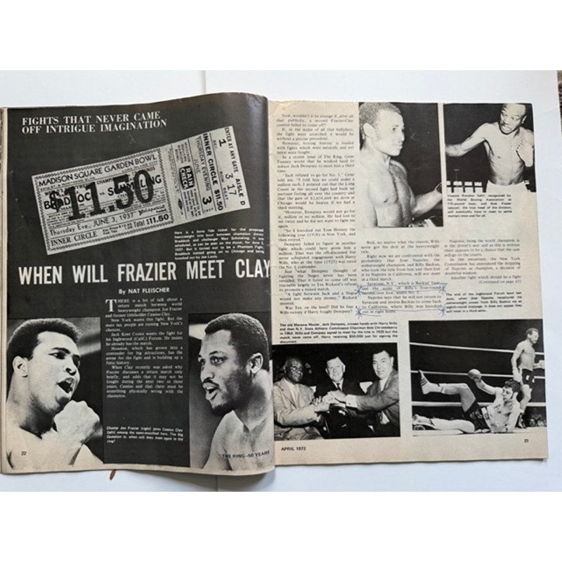 1972 The Ring Cassius Clay Magazine Joe Frazier Greatest Muhammad Ali Fighter