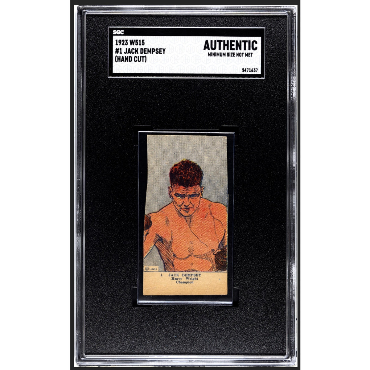 RARE 1923 W515 Jack Dempsey Strip Card SGC Manassa Mauler Heavyweight Champ Tobacco Card Only 6 Graded!