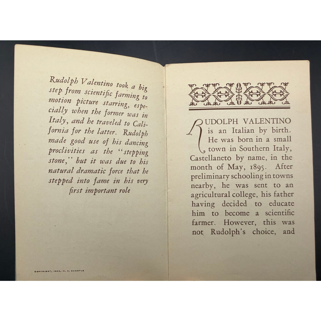 Super Rare 1924 A Little Chat with Rudolph Valentino Booklet Monsieur Beaucaire, The Sheik, Blood and Sand, Four Horsemen of the Apocalypse