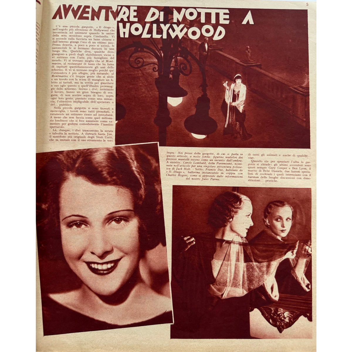 Gorgeous Italian 1931 Josephine Baker Magazine Piccola Folies Bergere, Black Venus, Siren of the Tropics, Danse Sauvage, Casino de Paris