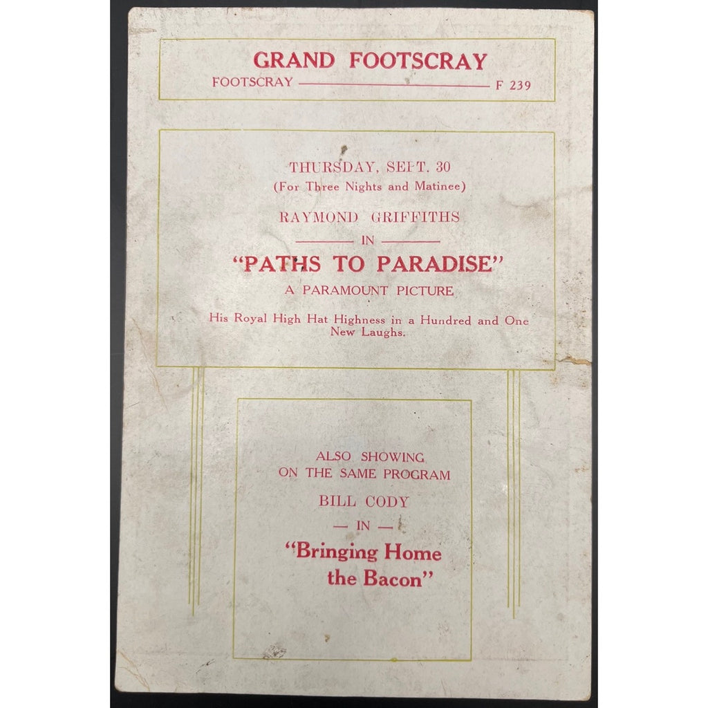RARE 1925 Rudolph Valentino Theater Handout The Eagle Hollywood Silent Movie The Sheik Blood and Sand Four Horsemen of the Apocalypse