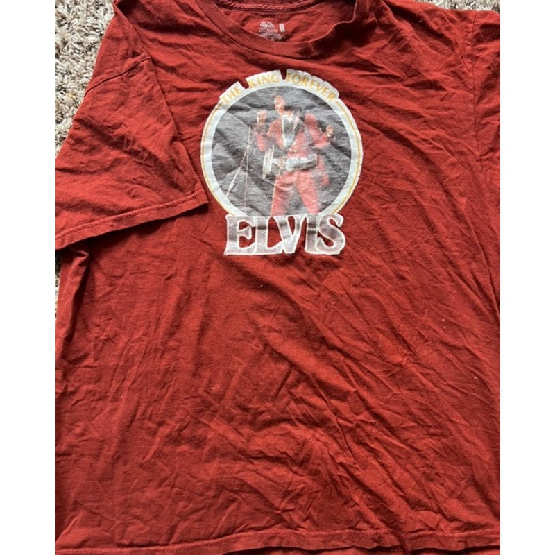 Rare 1977 Elvis Presley T Shirt Tee Shirt The King Forever, Sparkle, XL Boxcar Enterprises, Graceland EPE, TCB, Jailhouse Rock