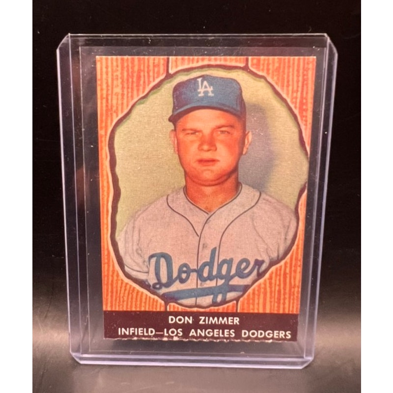 1955 Hires Root Beer Don Zimmer Rookie Card Los Angeles Dodgers Baseball Card, MLB, Brooklyn Dodgers