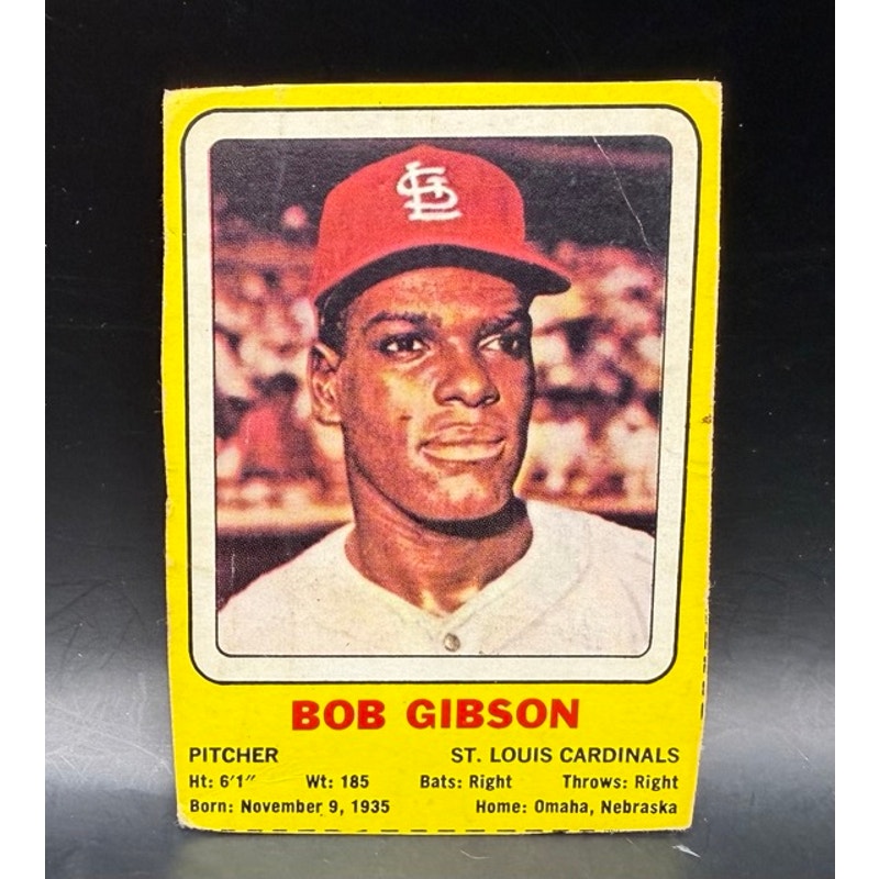 SUPER RARE 1969 Transogram Bob Gibson Card St. Louis Cardinals, Gibby, Hall of Fame, Baseball Card, MLB, World Series Champion