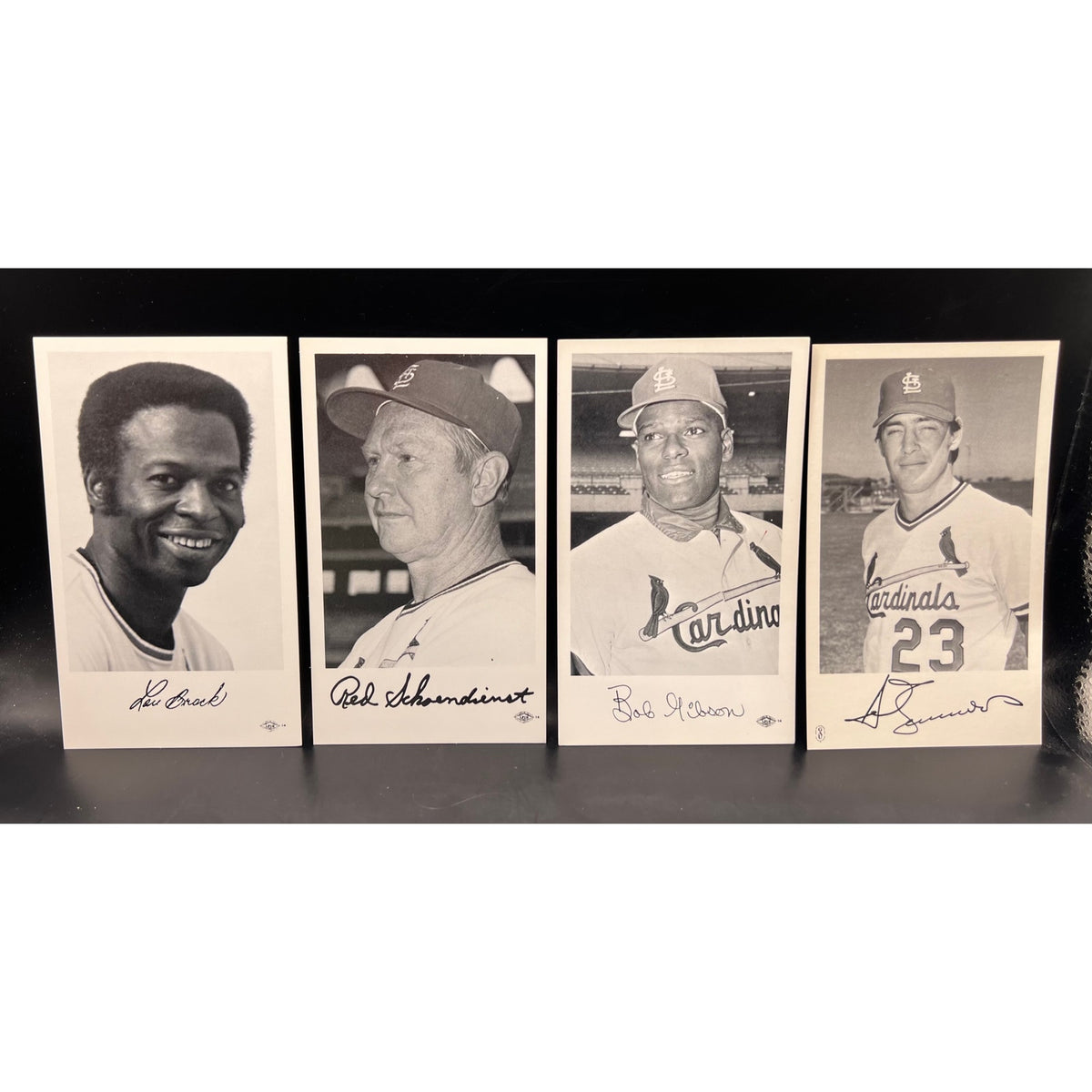 1970s St. Louis Cardinals Postcards Lou Brock, Bob Gibson, Ted Simmons, Red Schoendienst, HOF, Baseball, MLB
