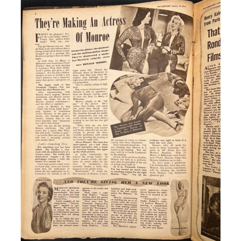 Gorgeous 1954 Marilyn Monroe Magazine UK Picturegoer Norma Jean Pinup Playboy