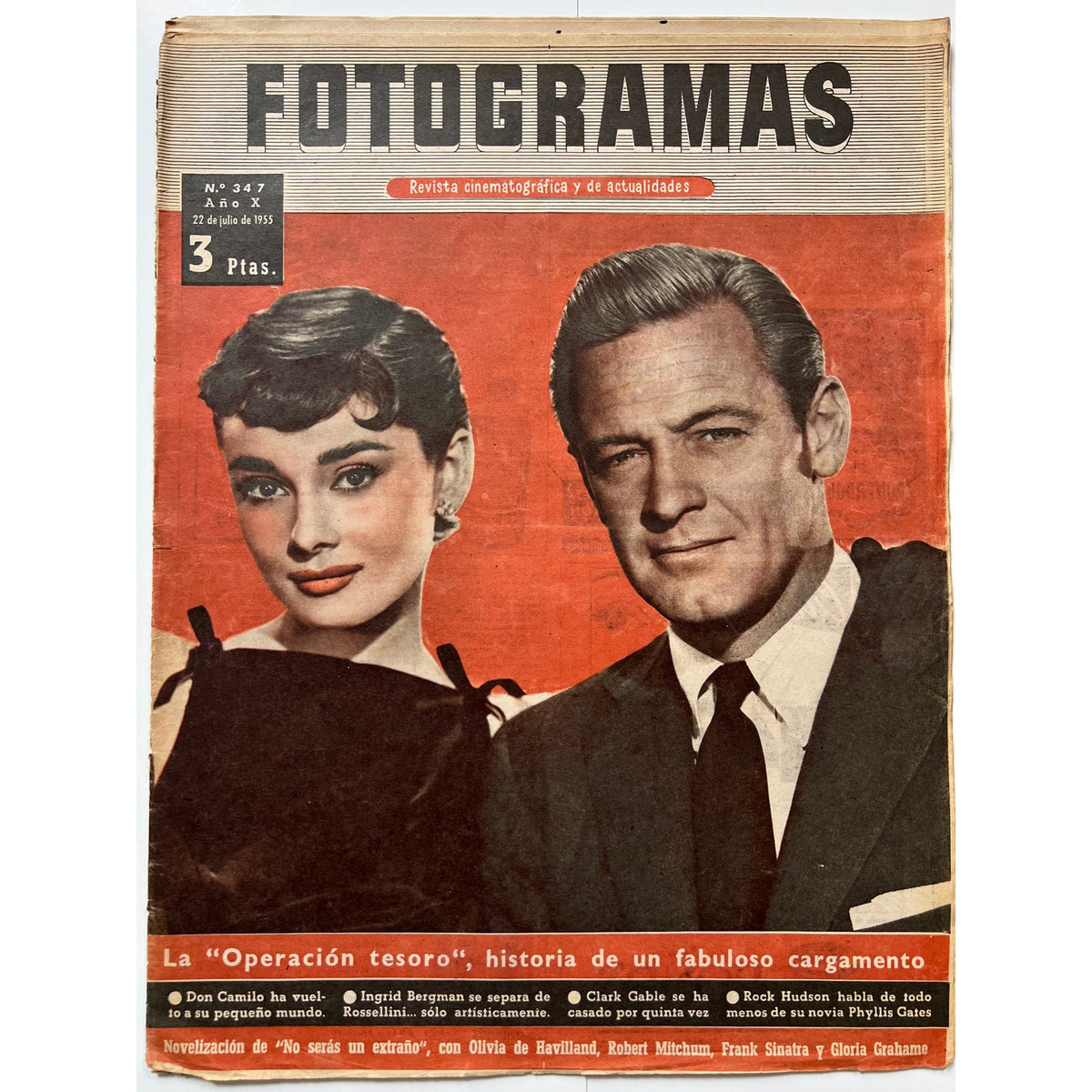 RARE 1955 Spanish William Holden Audrey Hepburn Magazine Sabrina, Breakfast at Tiffany's, Sunset Boulevard, My Fair Lady, Our Town