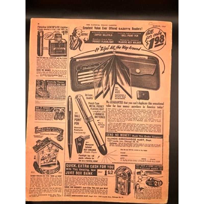 RARE 1949 Police Gazette Joe Louis Magazine Color Satchel Paige Rookie Boxing, Cleveland Indians