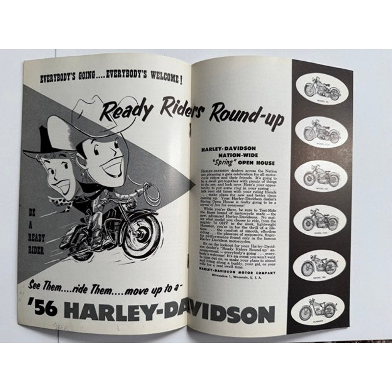 2 Rare 1956 The Enthusiast Motorcycle Magazines Mar & Apr Harley Davidson Cycle