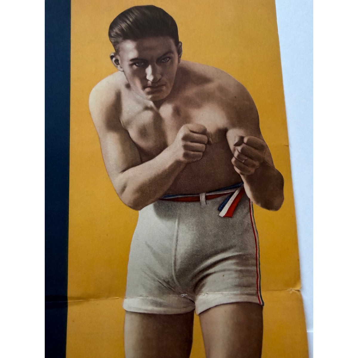 RARE 1937 Jack Dempsey Georges Carpentier Poster Mag Fold Out Manassa Mauler, Boxing, Heavyweight Champion of the World