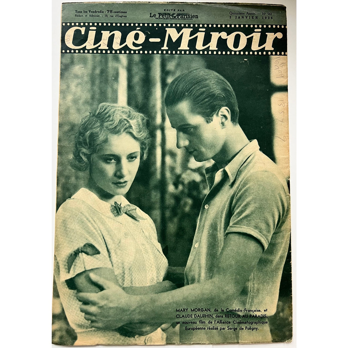 RARE 1936 French Joan Crawford Magazine Cine Miroir Grand Hotel, Berserk, Hollywood, Sadie McKee, Coke, Baby Jane
