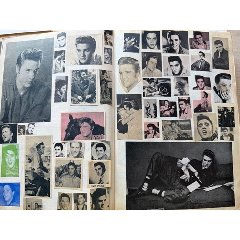 Massive 50's-70's Original Elvis Presley Scrapbook Photos, Clippings, Cards, 250 Pages, The King , Graceland, Jailhouse Rock, King Creole