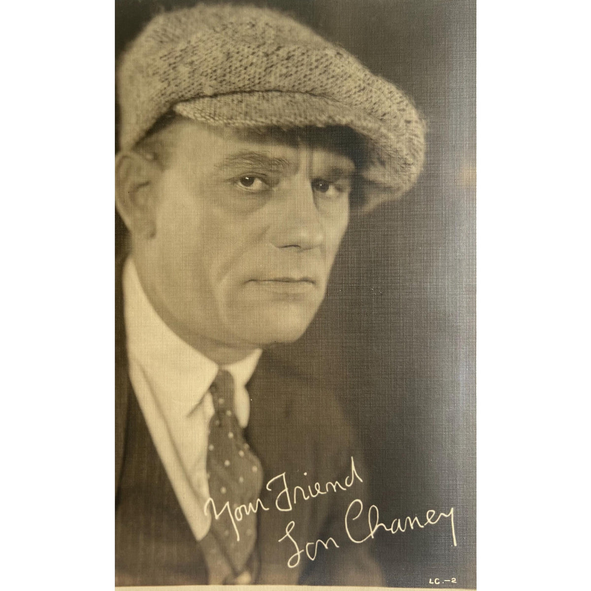 Original 1926 Lon Chaney Double Weight Linen Photo from The Blackbird, Phantom of the Opera, Hunchback of Notre Dame