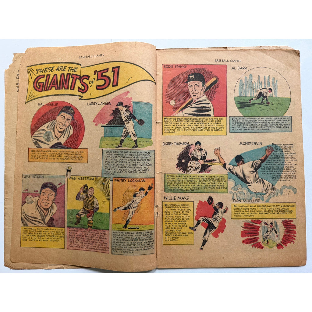 1952 New York Giants Comic Magazine Willie Mays Rookie, Jackie Robinson, Monte Irvin, Leo Durocher, 1951 New York Giants