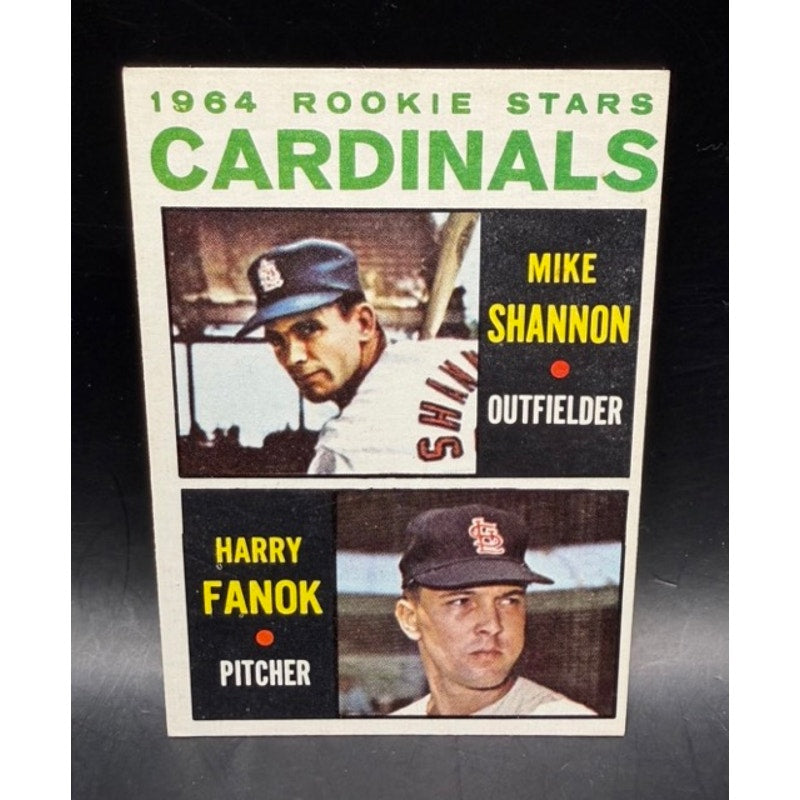 1964 Topps Mike Shannon Rookie Card RC St. Louis Cardinals Baseball Card MLB, World Series Champion, Cardinals Broadcaster
