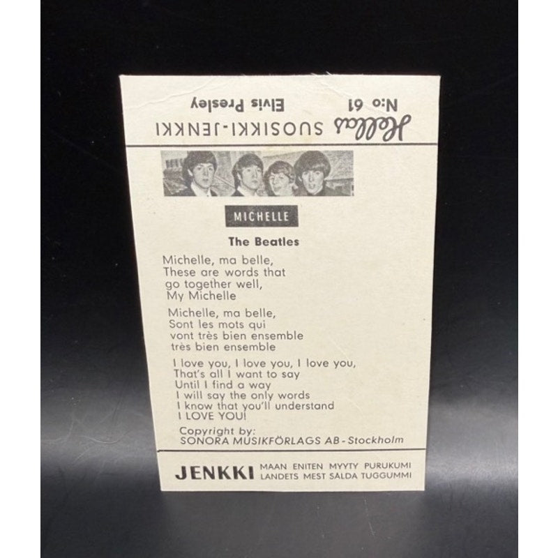 RARE 1966 Hellas Jenkki 61 Elvis Presley Card Graceland, TCB, King, Elvis Card, Jailhouse Rock, King Creole, Hound Dog, Suspicious Minds