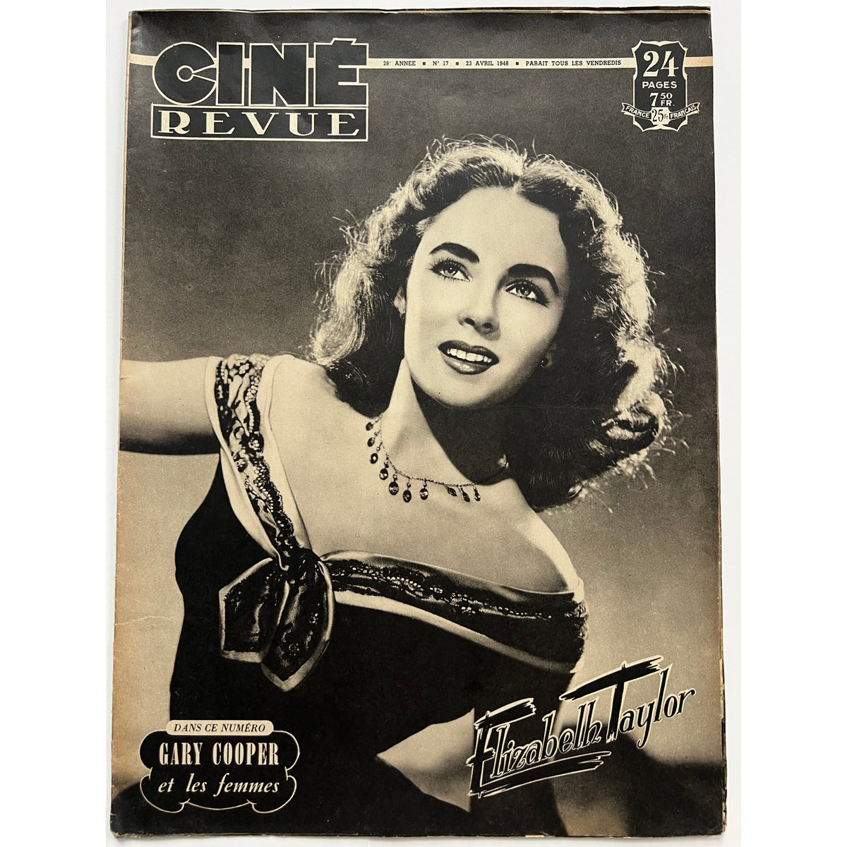 RARE French 1948 Elizabeth Taylor Magazine Cine Revue Cleopatra, National Velvet