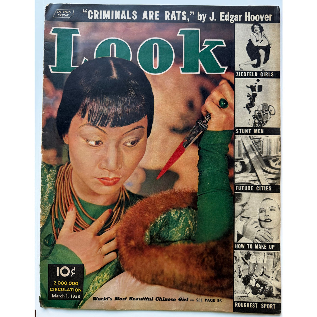 Gorgeous 1938 Look Anna May Wong Magazine Shanghai Express Hollywood Piccadilly, Java Head, Thief of Bagdad
