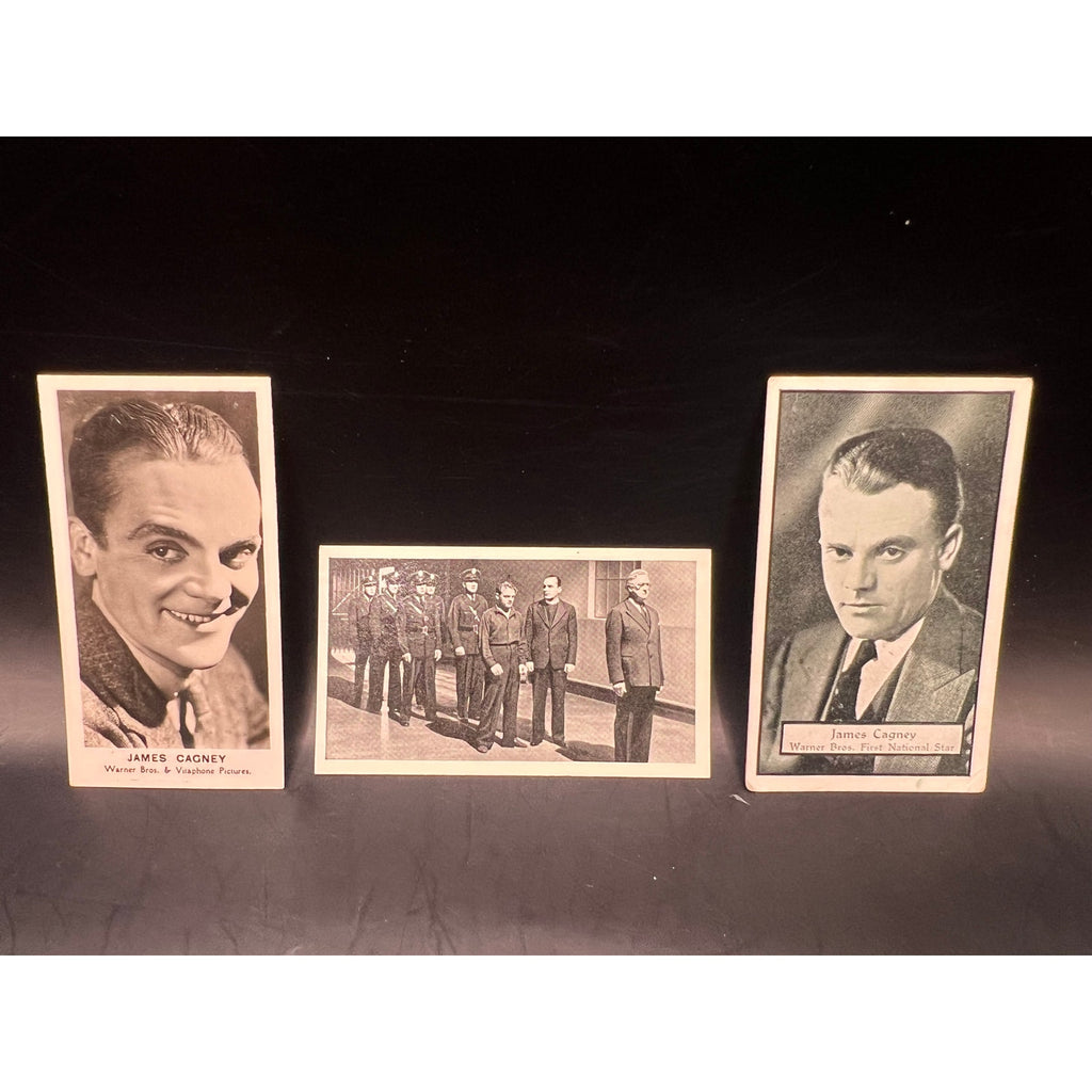 3 1930s-40s James Cagney Tobacco Cards Yankee Doodle Dandy, White Heat, Hollywood, Public Enemy, Roaring 20s, GMen, Angels with Dirty Faces