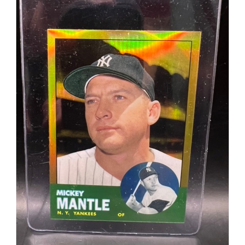 2011 Topps Chrome Factory Set Mickey Mantle 1963 Topps Gold Refractor New York Yankees, The Mick, Baseball Card, MLB, HOF