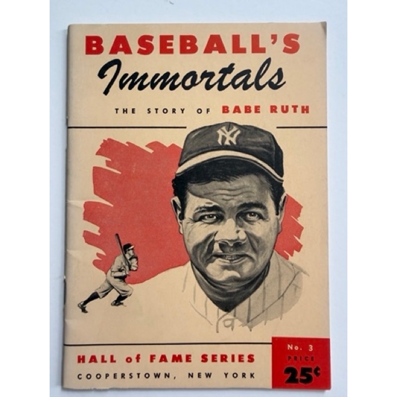 RARE 1953 Baseball's Immortals Babe Ruth Booklet Hall of Fame New York Yankees, Bambino, Sultan of Swat, Boston Red Sox, Brooklyn Dodgers