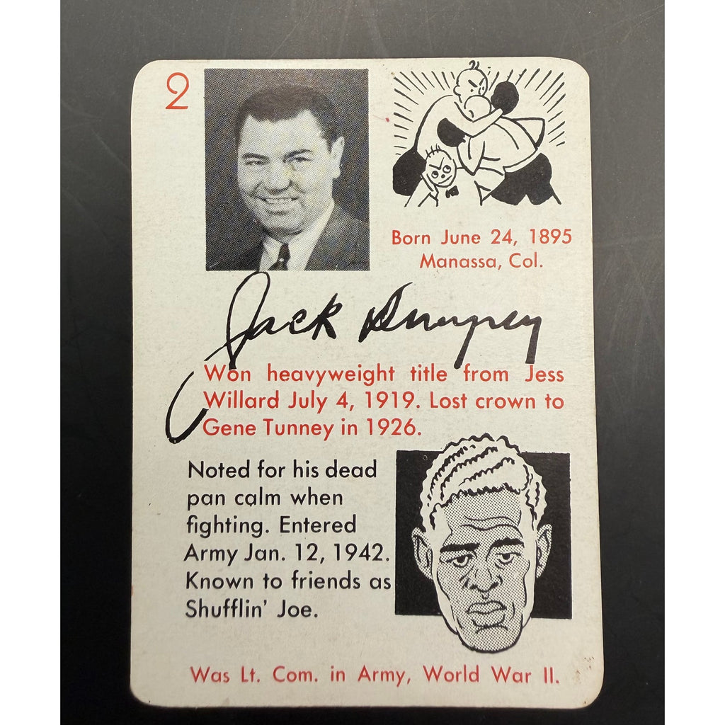 1945 Autographs1945 Autographs Game Jack Dempsey Joe Louis 1945 Leister Boxing Champ Manassa Mauler, Brown Bomber, Boxing Legends