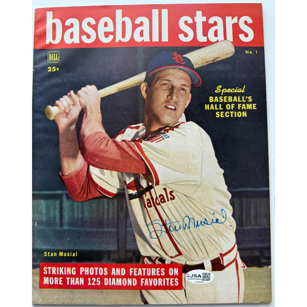 1949 Stan Musial Autographed Magazine Baseball Stars JSA Musial Rookie High End, St. Louis Cardinals, Stan the Man, HOF, MLB