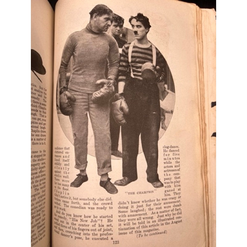 RARE 1915 Charlie Chaplin Magazine FIRST COVER Motion Picture, Charles Chaplin, The Kid, Gold Rush, City Lights, Modern Times, Hollywood