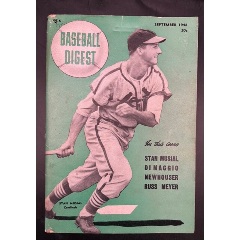 1948 Baseball Digest Stan Musial Rookie St. Louis Cardinals Joe DiMaggio Yankees, Baseball, MLB, HOF, Stan the Man, Yankee Clipper