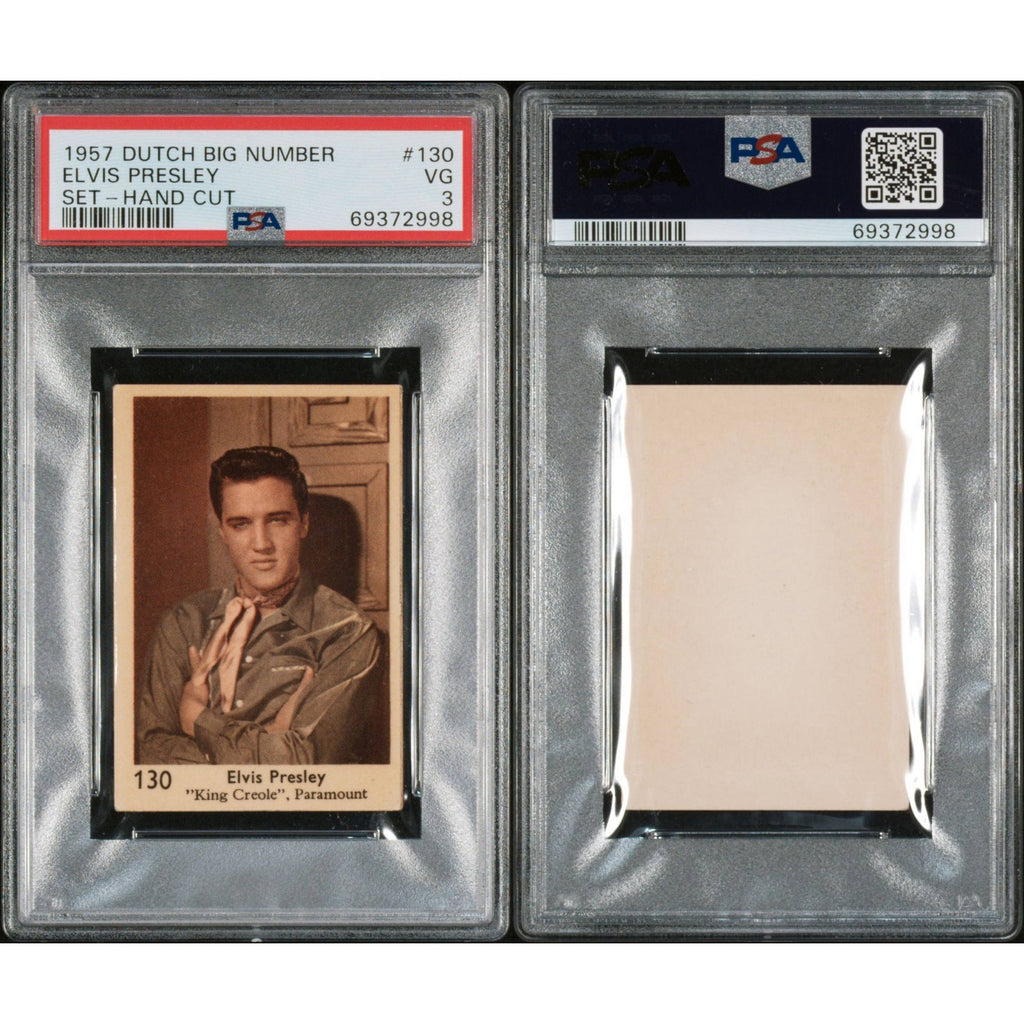 1957 Rare Dutch Big Number Elvis Presley PSA 3 Only 1 Graded King Elvis Card 130, King Creole, Graceland, TCB, The King, Jailhouse Rock